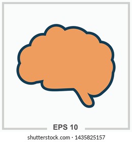 Brain icon colored isolated vector illustration