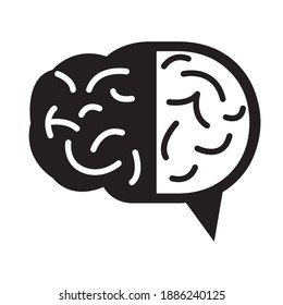 Brain icon combined with message