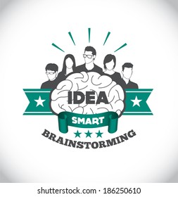Diseño y placa de icono cerebral
