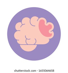 diseño del icono cerebral, persona humana, anatomía de la salud, biología y ciencia tema Vector ilustración