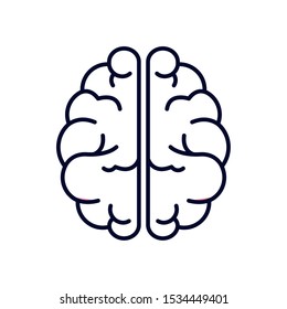 Brain icon design, Human organ mind science intelligence idea and medical theme Vector illustration