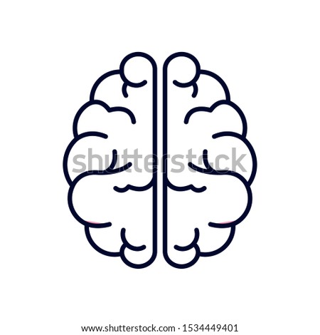 Brain icon design, Human organ mind science intelligence idea and medical theme Vector illustration