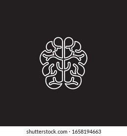 Brain icon design isolated on white background. Vector illustration