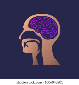 diseño de iconos cerebrales. Ilustración del vector