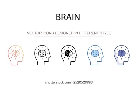Diseño de icono de cerebro con fondo blanco