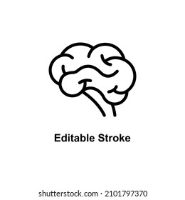 brain icon designed in outline style in editable strokes for human anatomy icon theme