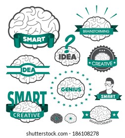 Brain icon designs & badges