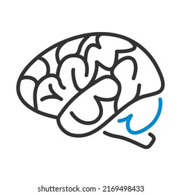 Brain Icon. Editable Bold Outline With Color Fill Design. Vector Illustration.