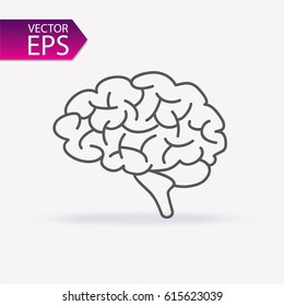 Brain icon. Education and creativity symbol. creativity concept in flat style for graphic design, Web site. EPS