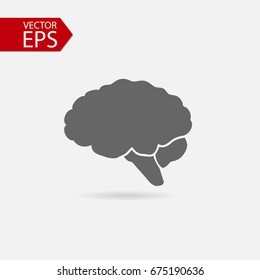 Brain icon. Education and creativity symbol. Thinking concept in flat style for graphic design, Web site, UI. EPS