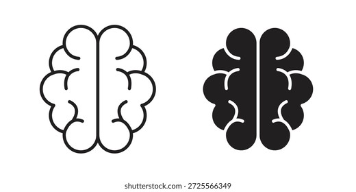 Brain icon in filled, thin line, stroke style for website and apps