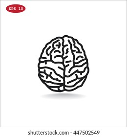  Brain icon flat.