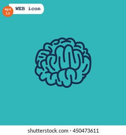  Brain icon flat.