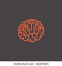  Brain icon flat.