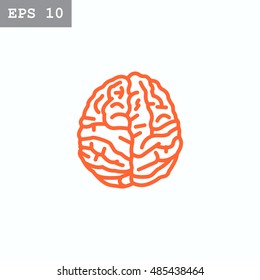  Brain icon flat.