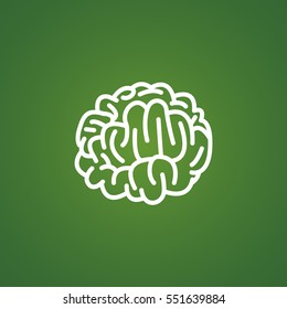  Brain icon flat.