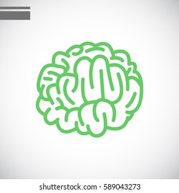  Brain icon flat.