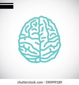  Brain icon flat.