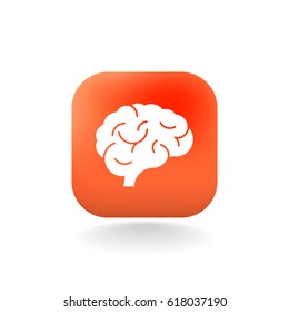  Brain icon flat.