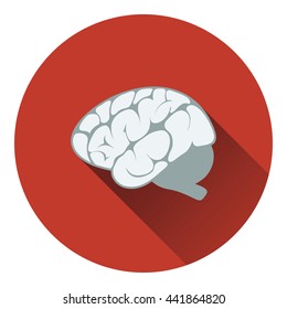 Brain icon. Flat color design. Vector illustration.