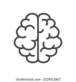Brain icon flat design isolated vector illustration on white background.