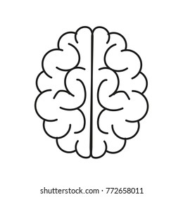 Brain Icon Flat Design Isolated On Stock Vector (Royalty Free ...