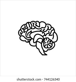 Brain icon. Flat illustration