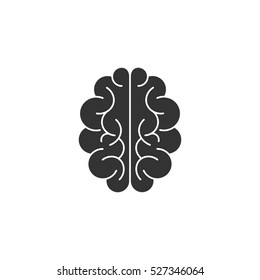 Brain icon flat. Illustration isolated vector sign symbol