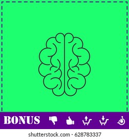 Brain icon flat. Simple vector symbol and bonus icon
