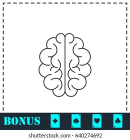 Brain icon flat. Simple vector symbol and bonus icon
