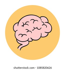 brain icon in flat style isolated vector illustration on white transparent background