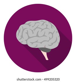 Brain icon in flat style isolated on white background. Organs symbol stock vector illustration.
