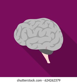 Brain icon in flat style isolated on white background. Organs symbol stock vector illustration.