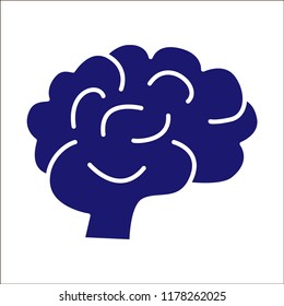 Brain icon flat. Vector.