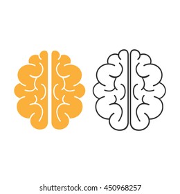 Brain Icon. Flat Vector Illustration In Black On White Background. EPS 10