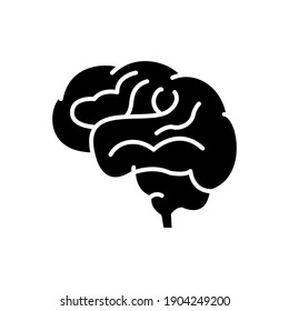 brain icon of glyph style design vector template