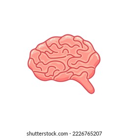 Brain icon for graphic design projects, vector