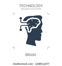 brain icon. high quality filled brain icon on white background. from technology collection flat trendy vector brain symbol. use for web and mobile