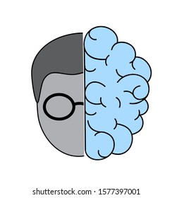 brain icon with a human face. working capacity. vector illustration. EPS 10.
