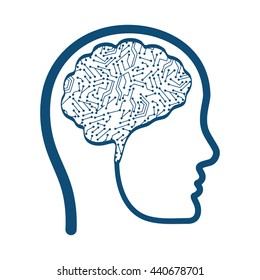 Brain icon. Human head design. vector graphic