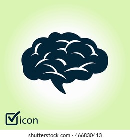 Brain icon. Human intelligent smart mind. Neurology simbol.