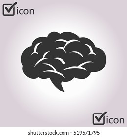Brain icon. Human intelligent smart mind. Neurology simbol.