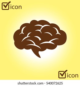 Brain icon. Human intelligent smart mind. Neurology simbol.