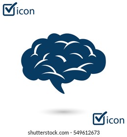 Brain icon. Human intelligent smart mind. Neurology symbol.