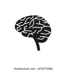 Brain icon. Human mind sign. Side view. Vector illustration.