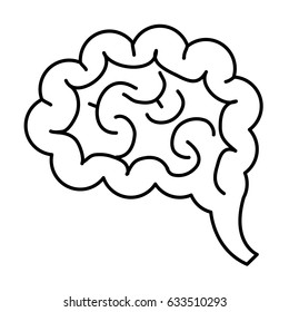 Brain icon. Human organ mind and science theme. Isolated design. Vector illustration