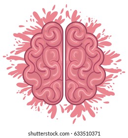 Brain icon. Human organ mind and science theme. Isolated design. Vector illustration