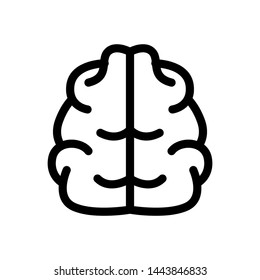 Brain icon, idea vector illustration human, business student office think, outline solid background white