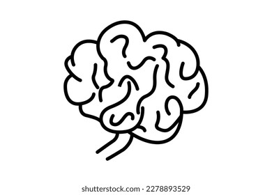 Brain icon illustration. icon related to internal organ. Line icon style. Simple vector design editable