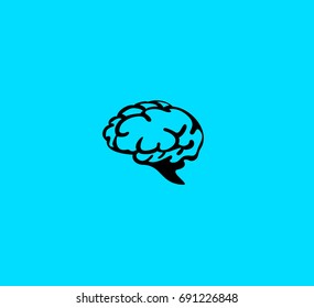 Brain icon, intelligence quotient, knowledge, lesrning concept, thinking, growth, vector illustration